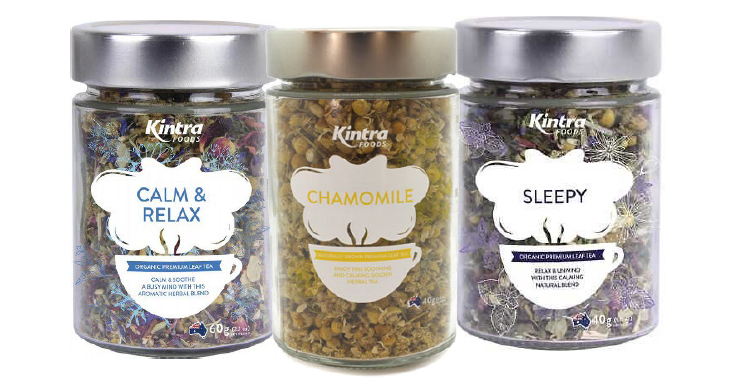 Kintra Foods Organic Premium Leaf Teas – Calm & Relax, Chamomile, Sleepy